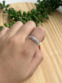 Anel Aparador Cravejado 3 Fileiras Colorido na internet