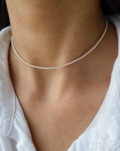 Choker Bolinhas 2mm 30cm + 12cm De Extensor