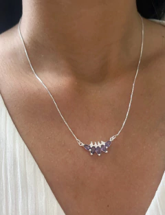 Colar Zircônias Ametista Cravejado Luxo 40cm + 5cm de extensor na internet