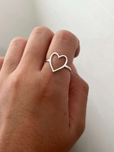 Anel Coração Vazado 14mm