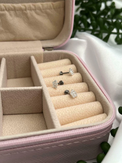 Piercing Coroa Zircônias Navetes Haste em Aço Inoxidável