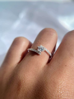 Anel Solitário Cristal Cravejado Princess