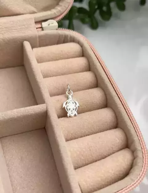 Pingente Tartaruga Marinha Floral 12mm