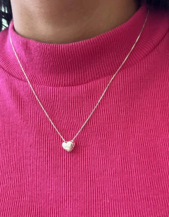 Colar Coração Liso 6x7mm 45cm