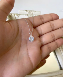 Pingente Ponto de Luz Cristal Caixa Alta 7mm - Mile e Uma Pratas