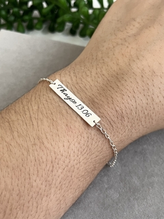 Pulseira Plaquinha 30x6mm Personalizada Elos Portugueses 1.2mm (unidade)
