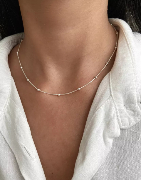 Choker Veneziana V15 com Bolinhas 40cm