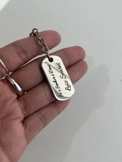 Chaveiro Plaquinha Personalizado 36x18mm - Mile e Uma Pratas