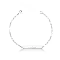 Pulseira Plaquinha 30x6mm Personalizada Elos Portugueses 1.2mm (unidade)