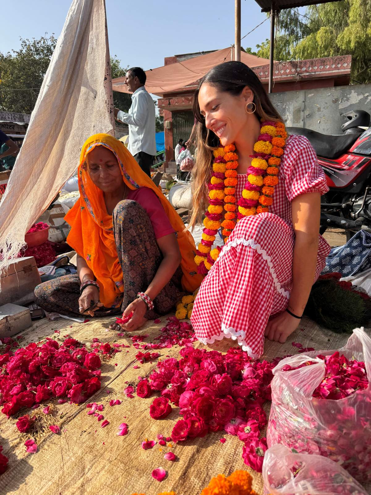 Flor en un mercado de flores de India