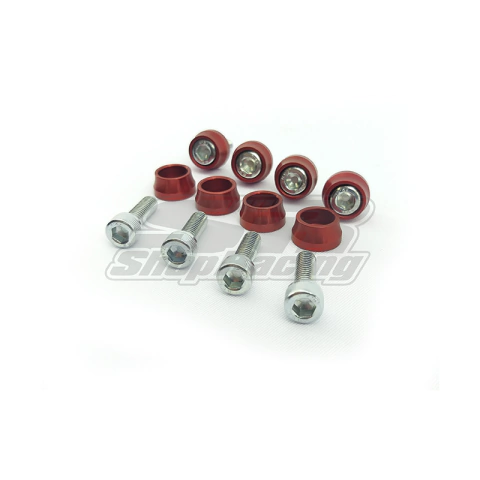 ARRUELA VERMELHA COM PARAFUSO M6 (8 PÇS) ALTA - POKE PARTS