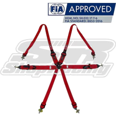 CINTO 6 PONTOS 3" / 2" COMPATÍVEL COM HANS FIA 8853-2016 - VERMELHO - METAL HORSE