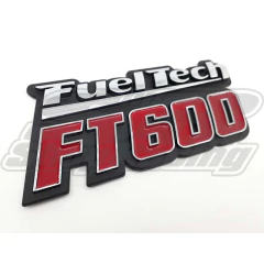 EMBLEMA FUELTECH FT600 CROMADO / VERMELHO ALTO RELEVO