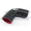 MANGOTE SILICONE CURVA 90° 2 1/4" ( 57MM ) x 150MM PRETO - METAL HORSE