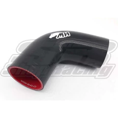 MANGOTE SILICONE CURVA 90° 2 1/4" ( 57MM ) x 150MM PRETO - METAL HORSE