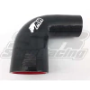 MANGOTE SILICONE REDUTOR CURVA 90° 3" ( 76MM ) x 2 1/4" ( 57MM ) x 125MM PRETO - METAL HORSE