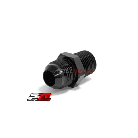 NIPLE 4AN X 1/4" NPT PRETO - METAL HORSE