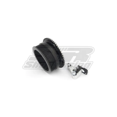 POLIA RODA FONICA VW AP 8V 110MM POLI V C/ SUPORTE PRETA - UNIQUE