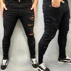 calça jeans super skinny all black destroyed - CREED