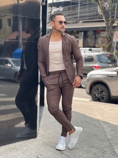 conjunto masculino blazer + calça Marrom na internet