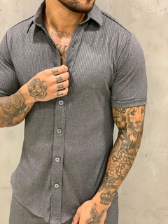 conjunto masculino canelado cinza - store95