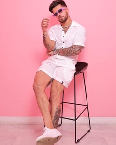 macacão viscolinho liso - branco