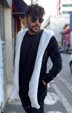 cardigan unissex tricô aveludado pelúciado na internet
