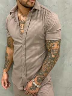 conjunto masculino canelado marrom - comprar online