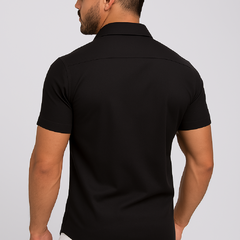 camisa lisa gola padre - preta - store95