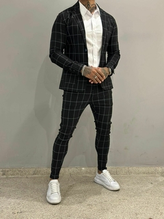 conjunto masculino xadrez blazer + calça na internet