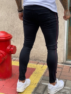 calça jeans super skinny all black levva faixa - store95