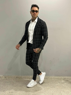 Imagem do conjunto masculino xadrez blazer + calça