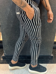 Calça listrada Slim exaut