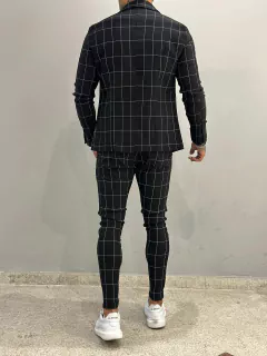 conjunto masculino xadrez blazer + calça - loja online