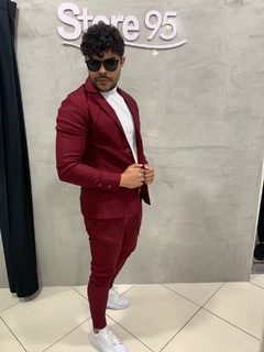 conjunto masculino blazer e calça marsala na internet