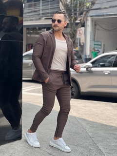 conjunto masculino blazer + calça Marrom - store95