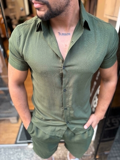 conjunto unissex viscolinho - verde militar na internet