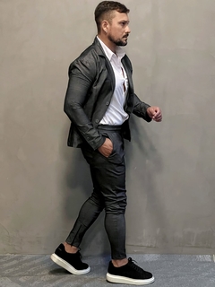 conjunto masculino blazer e calça chumbo - comprar online