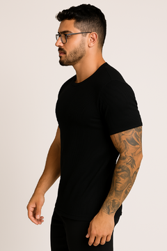 camiseta masculina basica canelada - premium na internet
