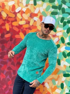 blusa tricô aveludada