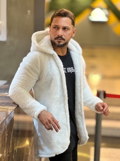 cardigan casaco de pele - white - comprar online