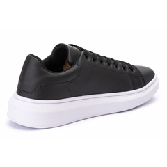 tenis sneaker casual idealle - preto sola branca - loja online
