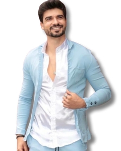 conjunto blazer masculino + calça azul claro na internet