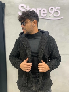 casaco teddy- jaqueta - preto - comprar online