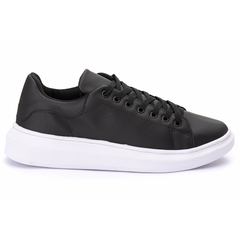 Imagem do kit 2 tenis sneaker casual idealle - branco e preto sola branca