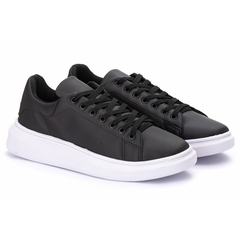 kit 2 tenis sneaker casual idealle - preto e preto sola branca na internet