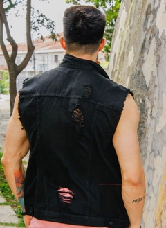 Colete Jeans Masculino Destroyed Rasgado - store95