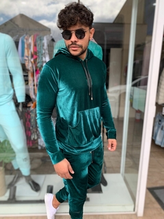 conjunto de inverno veludo cristal (verde escuro) - loja online