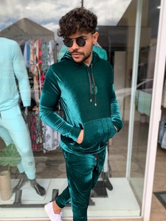 conjunto de inverno veludo cristal (verde escuro) - store95