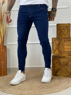 calça jeans super skinny lleva azul escura lisa - comprar online